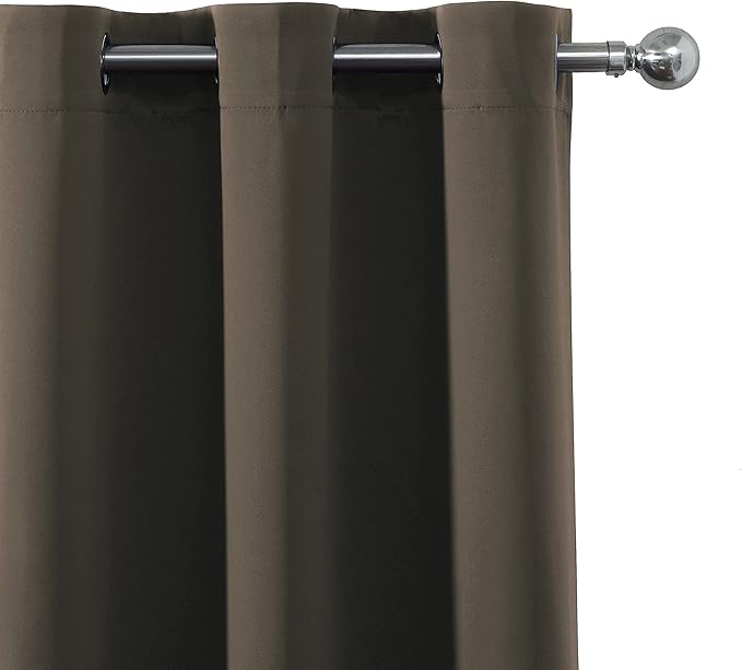 LEMOMO Blackout Curtains 66 x 84 inch/Chocolate Brown Curtains Set of 2 - Image 6