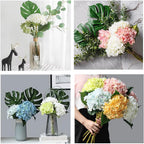 8pcs White Hydrangea Artificial Flowers 27.57" Large Realistic Single Long Stem Faux Silk Hydrangea Bouquets Flowers Arrangements Home Office Decor Wedding Centerpieces DIY