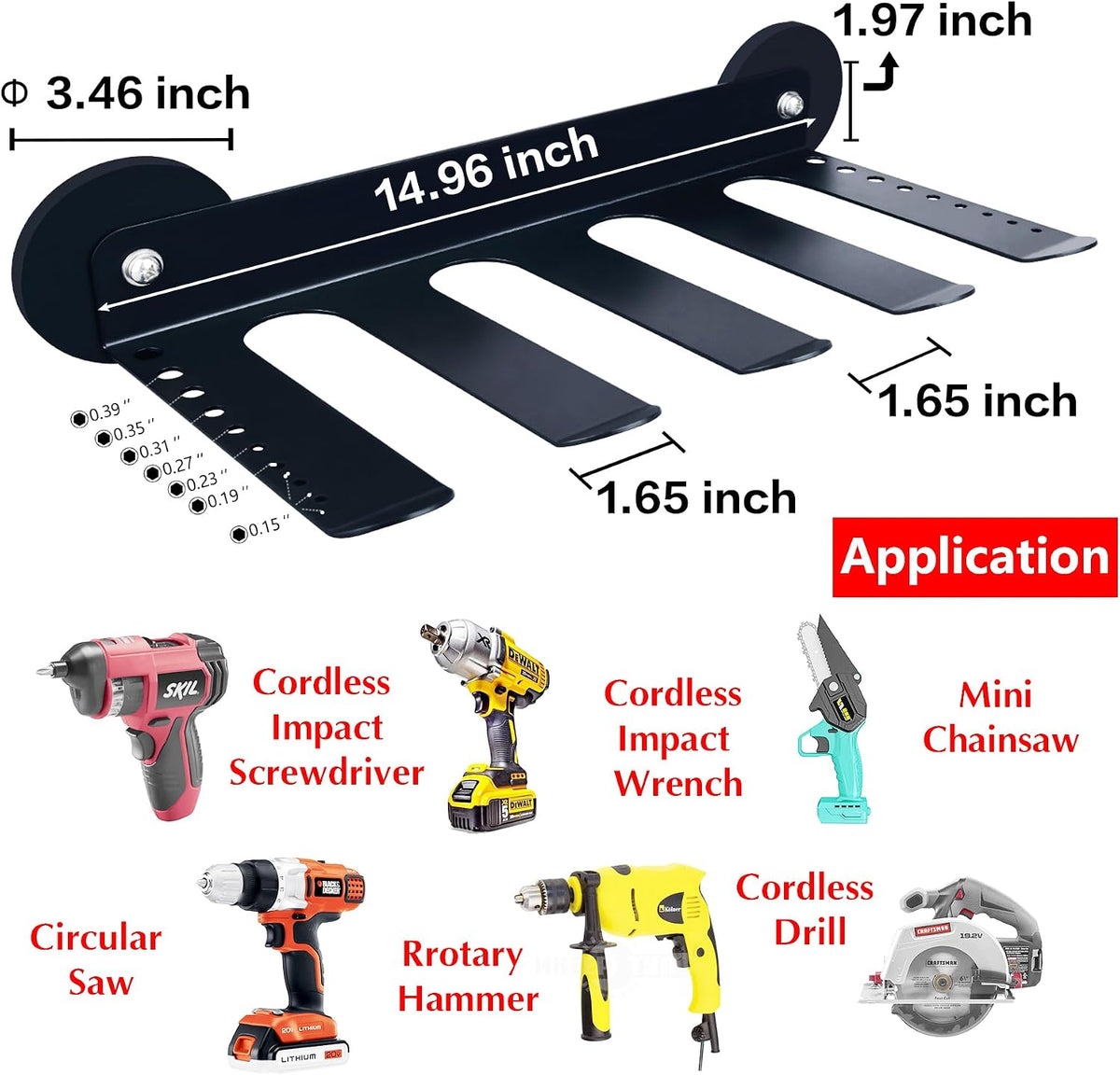 Power Tool Organizers and Storage Garage Drill Drivers Shelves Magnetic Mount 4 Slots,Heavy Duty Magnetic Racks and Shelving Utility Storage Holder for Garage Warehouse