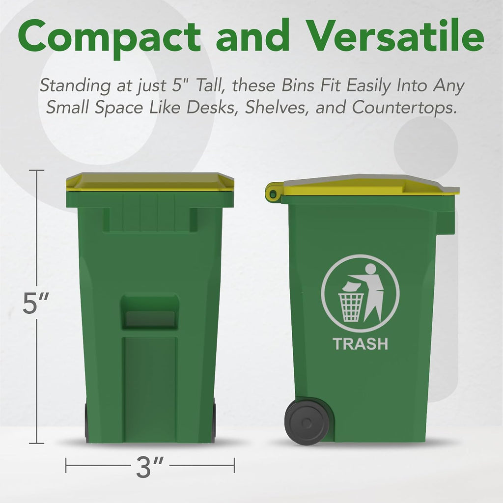 Mini Trash Can/Recycle Bin Pencil Holder for Desks, Blue/Green