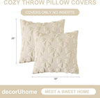 decorUhome Beige Bow Pillow Covers Set of 2 Coquette Aesthetic Cute Preppy - Image 7