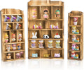 3 Pack Wood Shadow Box with 27 Compartment, 16" x 10" x 2.5" Rustic Cubby Display Shelf, Wall-Mounted Freestanding Floating Shelves, Decorative Collection Display for Figures, Curio