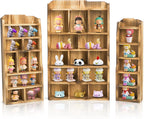 3 Pack Wood Shadow Box with 27 Compartment, 16" x 10" x 2.5" Rustic Cubby Display Shelf, Wall-Mounted Freestanding Floating Shelves, Decorative Collection Display for Figures, Curio