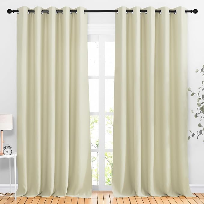 NICETOWN Room Darkening 118 inch Long Curtains, Grommet Thermal Drapes Weighted by NICETOWN