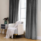 MIULEE Grey Velvet Curtains 84 inches 2 Panels - Image 7