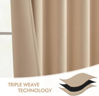 MIULEE Beige Back Tab Blackout Curtains 63 Inch Length 2 Panels Set - Image 7