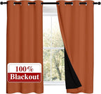 NICETOWN 100% Blackout Curtains 54 inches Long, Double-Deck Completely Blackout by NICETOWN