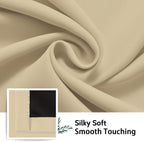 SimpleHome Beige 100% Blackout Curtains Room Darkening Living Room 84 Inch