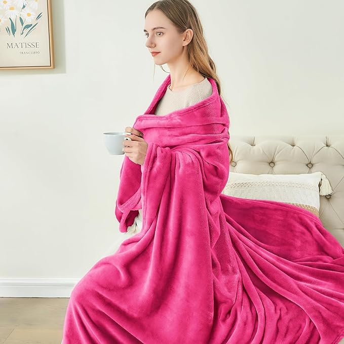 BEDELITE Fleece Blanket Hot Pink Valentines Throw Blanket - Image 5