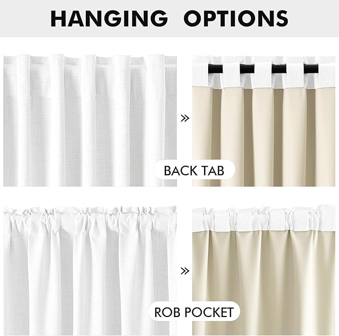 MIULEE 100% Blackout Linen Curtains - Image 5