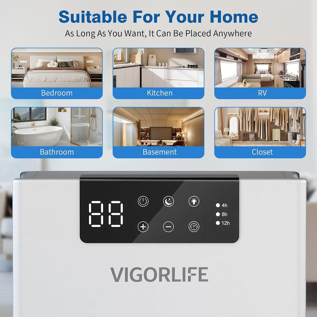 Dehumidifier, 1000sq.ft Dehumidifiers with 98oz Water Tank for Home Bedroom
