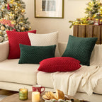 MIULEE Christmas Decorative Throw Pillow Covers 18x18 Dark Green Textured