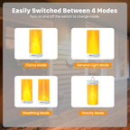 Hompavo Upgraded Flame Lights with Remote, Timer, 4-Mode Rechargeable