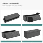 SONGMICS Ottoman Storage Bench, 35 Gal. Folding Chest, Holds 660 lb