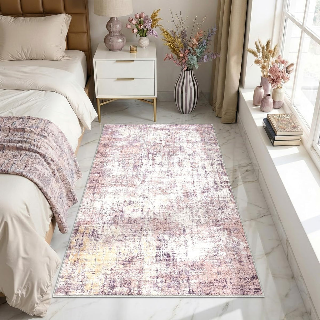 Abstract Area Rug 3x5 Ft Washable Rugs for Entryway Indoor