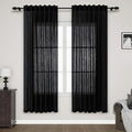 Nanspring Black Semi Sheer Linen Curtains 78 inch Length by Nanspring