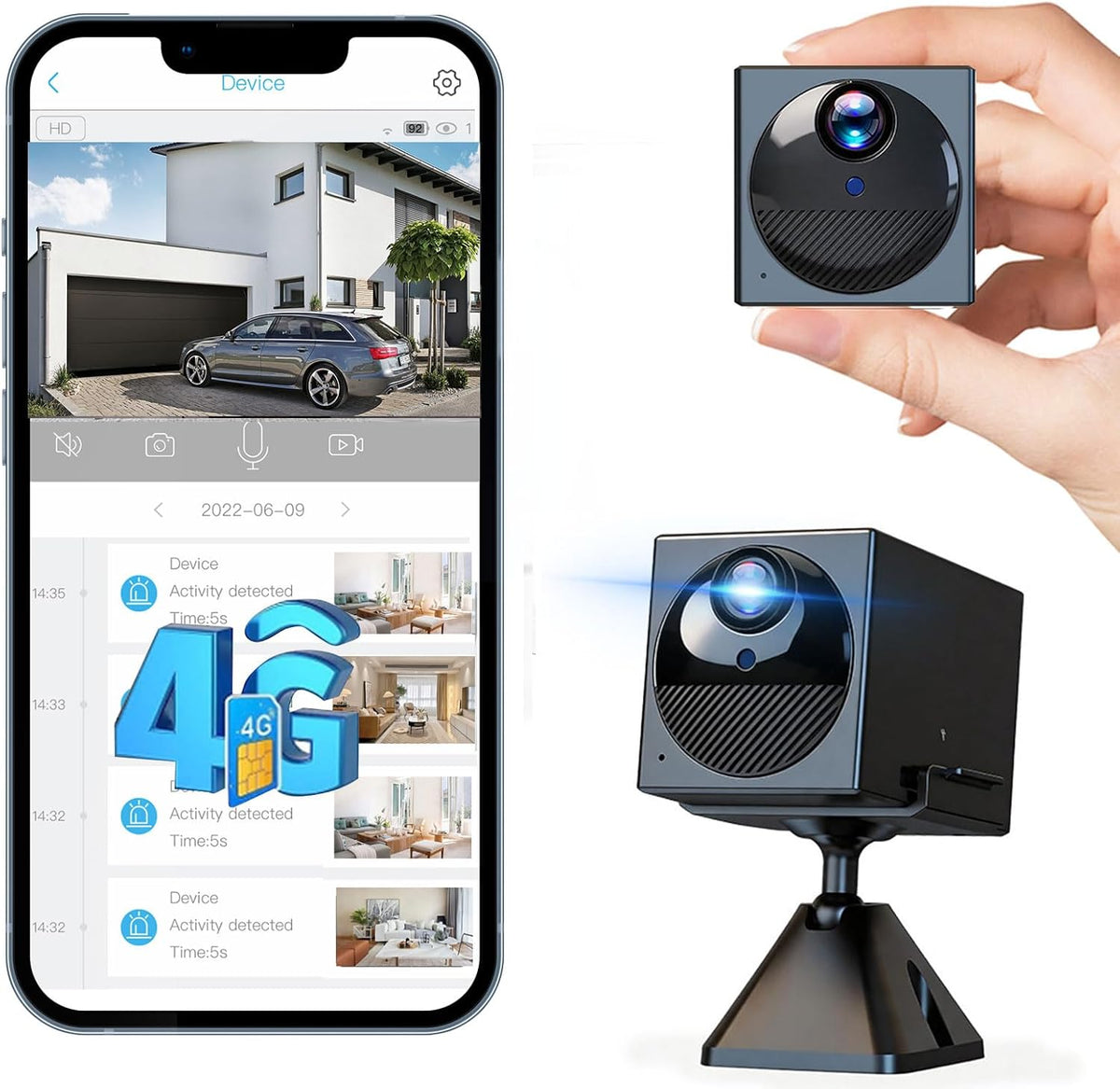 Funstorm 2025 Upgraded Security Camera, 4K HD Mini Nanny Cam for Home with Night Vision, WiFi Indoor Camera, 100 Days Long Battery Life, Motion Detection, Remote Viewing, Wireless Surveillance Cam