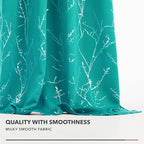 Deconovo Blackout Grommet Silver Pattern Printed Curtains, Turquoise/Silver - Image 4