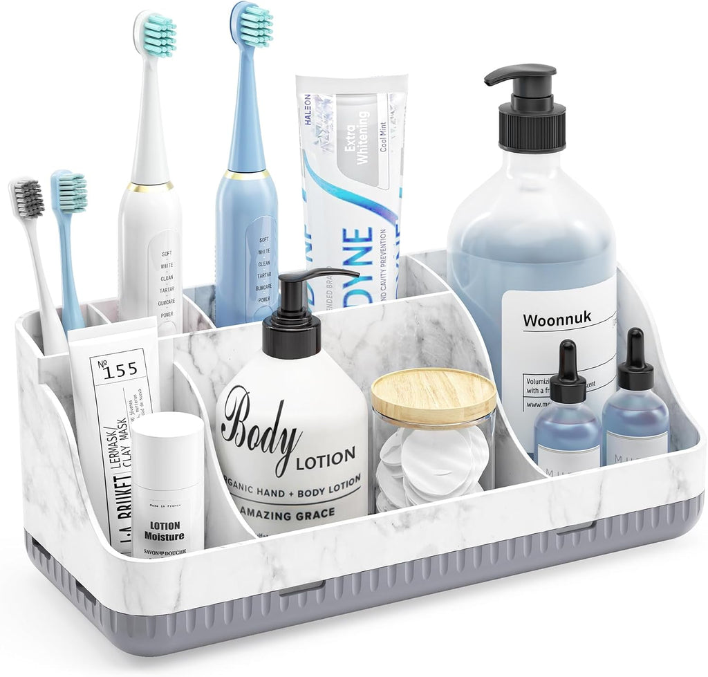 Bathroom Counter Organizer and Storage, Toothbrush Holder 7 Slots