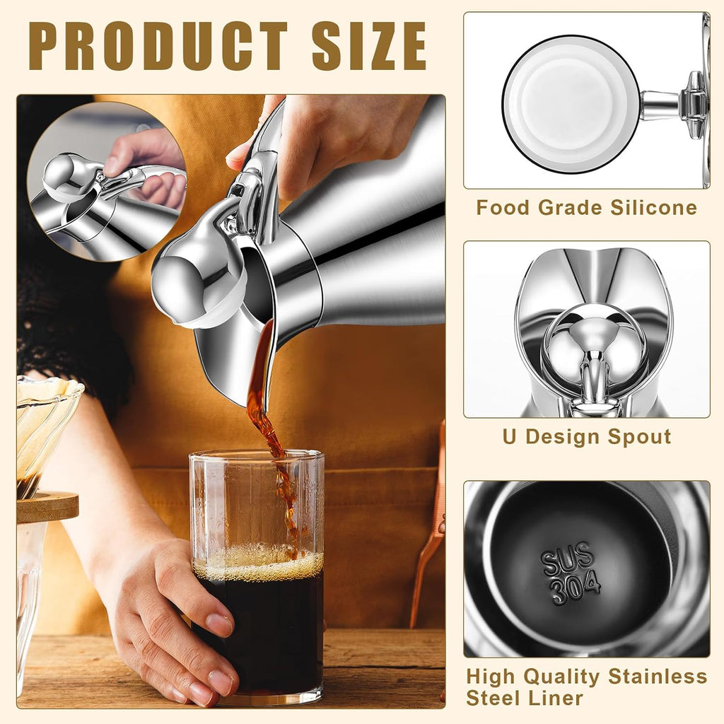 Uiifan 2 Pcs 68oz Thermal Coffee Carafe for Keeping Hot/Cold