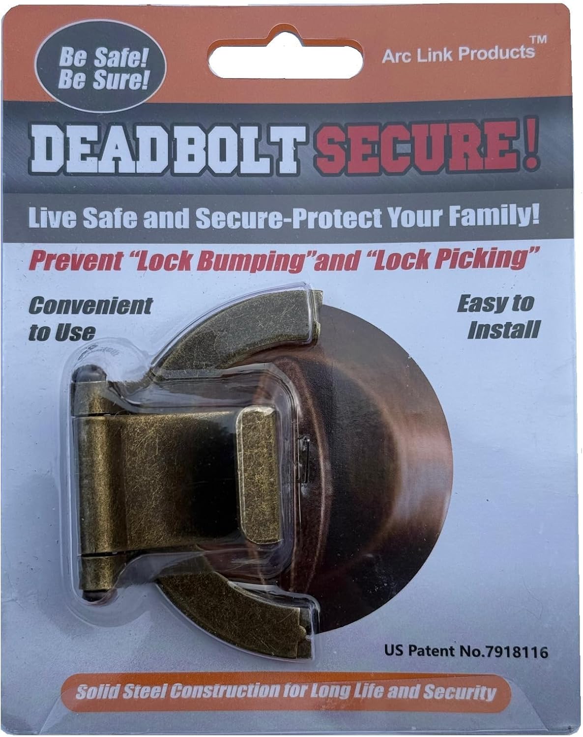 Deadbolt Secure - Anti Lock Bumping & Lock Picking - Antique Brass