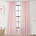 Extra Long Light Pink Linen Curtains 120 Inch Length 2 Panels by Jolilight