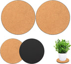 10 Pack 3 Sizes Cork Plant Coasters, 4/6/8 Inch Cork Plant Mats for Plants