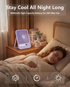 8000mAh Ultra-Thin Portable Travel Fan with Timer, Light&LED Display