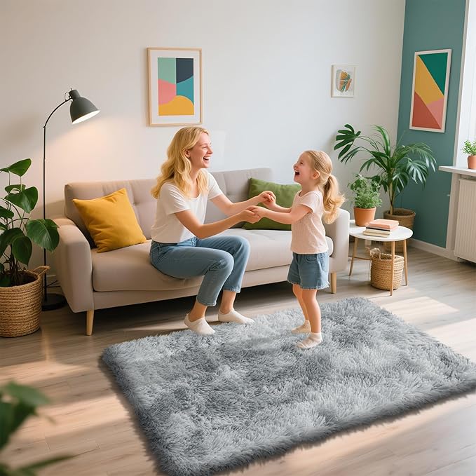 Shag Area Rug for Bedroom 3x5, Fluffy Area Rugs for Living Room, Soft Fuzzy Rug - Image 6