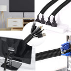 25FT - 1/2 Inch Split Wire Loom with Installation Tool - Black