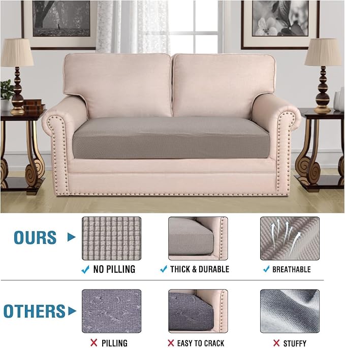 H.VERSAILTEX Super Stretch Individual Seat Cushion Covers Sofa Covers Couch - Image 2
