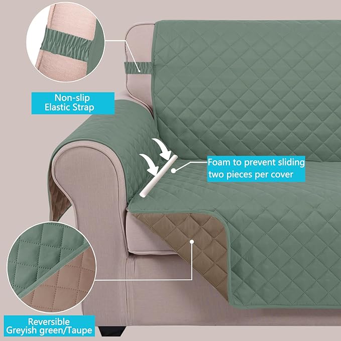 U-NICE HOME Large Sofa Cover Reversible Couch Cover - Image 3
