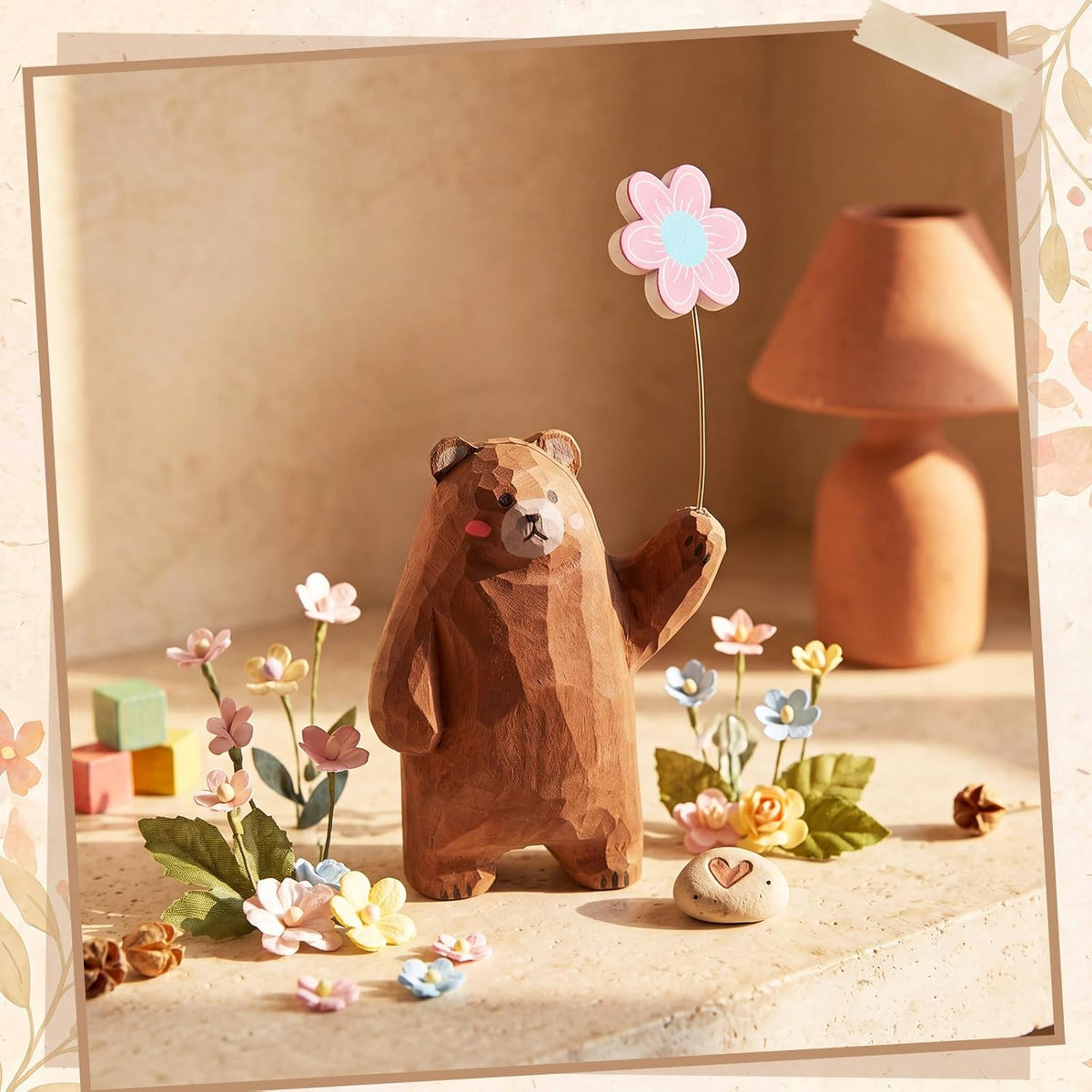 Novabright 13 Pcs Interchangeable Seasonal Tabletop Sign Bear Desk Decor