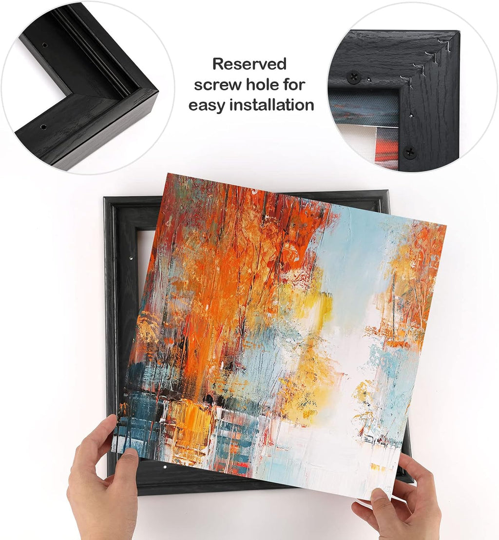 Floating Canvas Frame for 8x8 Inch Painting 0.6-0.8" Deep,Black