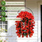 Faux Bougainvillea Artificial Flowers Fake Plants, 2 PCS Red
