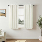 Pitalk Textured Linen Blackout Curtains 45 Inches Long 2 Panels Bathroom Window by Pitalk