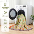 MSGKV Boho Throw Blanket 60"x80" Floral 100% Cotton Blanket - Image 6