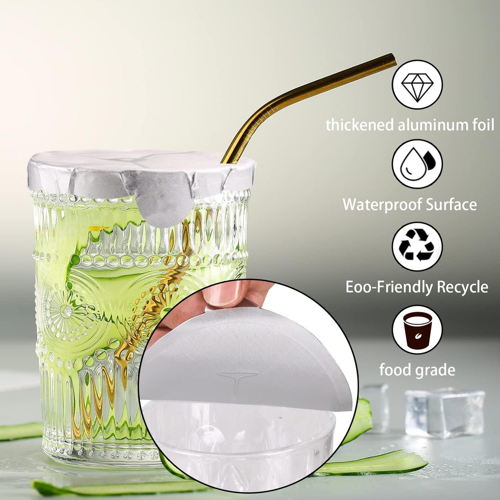 Drink Protection Cap 100 Pack,drink covers for alcohol protection，Universal Cup Lidfor wine glasses and tumblers. Easy to carry, night out, bar, party, (100 Pack)