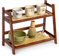ANBOXIT Matcha Station Organizer, Countertop Bamboo Coffee & Tea Station