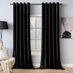 MIULEE Velvet Curtains Black Elegant Grommet Thermal Insulated Soundproof Room by MIULEE