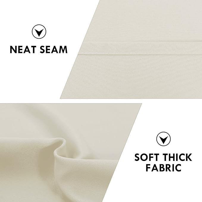 DWCN Light Beige Short Room Darkening Curtains - Image 5
