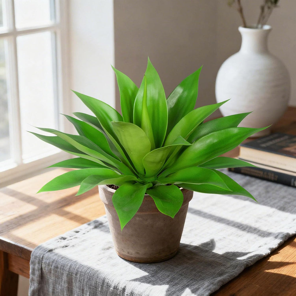 Artificial Agave Plant, Green, 17.8", 1Pcs