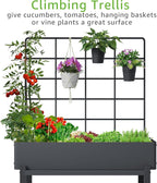 Metal Raised Garden Bed with Trellis & Legs