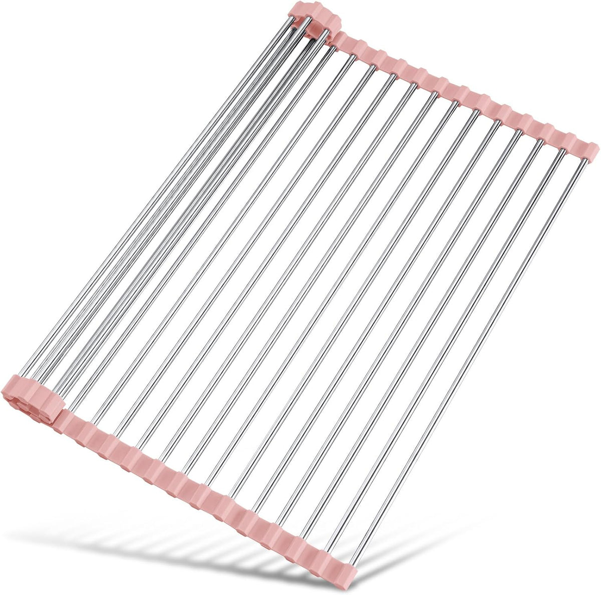 Tomorotec Roll Up Dish Drying Rack Over Sink, 304 Steel, 17.7x15.5, Grey