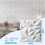 Art3d 33-Pack Modern Diamond Textured 3D Wall Panels, 12 x 12 in, White