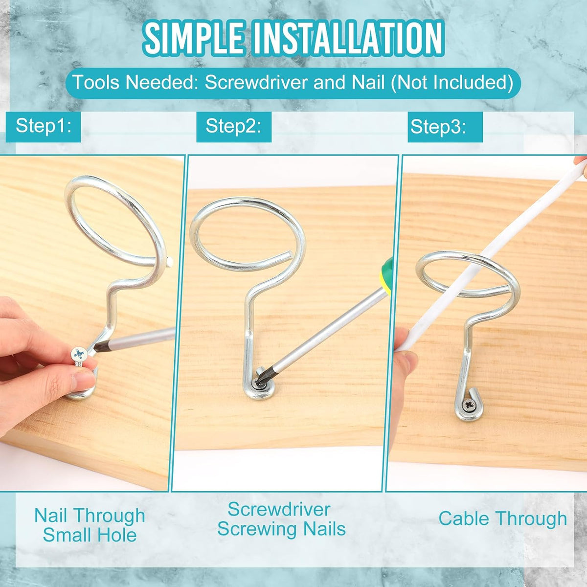 Blulu 25 Pcs Bridle Rings, 2 Inch Low Voltage Wire Cable Rings