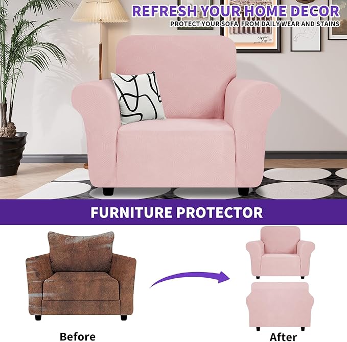 ZNSAYOTX Chair Cover with Arms, New Striped Sofa Chair Covers - Image 2