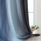 Estelar Textiler Navy Blue and Black Ombre Blackout Curtains 54 Inches Long - Image 6
