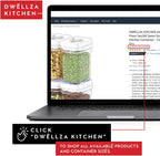 DWËLLZA KITCHEN Airtight Food Storage Containers for Pantry With White Lids 1L - 6 Pack - Clear Plastic Air Tight Kitchen Containers Pantry Organization and Storage BPA-Free Keeps Food Fresh & Dry
