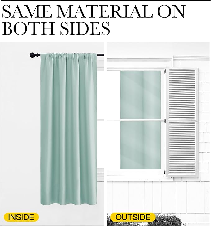 NICETOWN Blackout Curtains for Living Curtains, Aqua Blue, 52 by 63 Inch - Image 5
